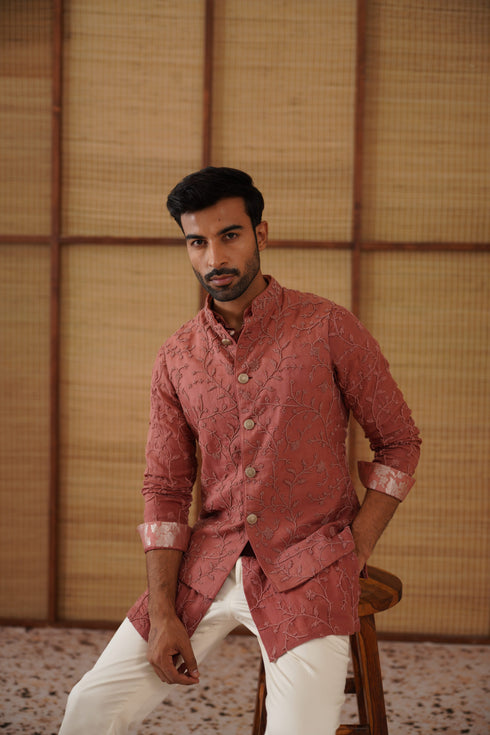 Beads Nehru Jacket Set